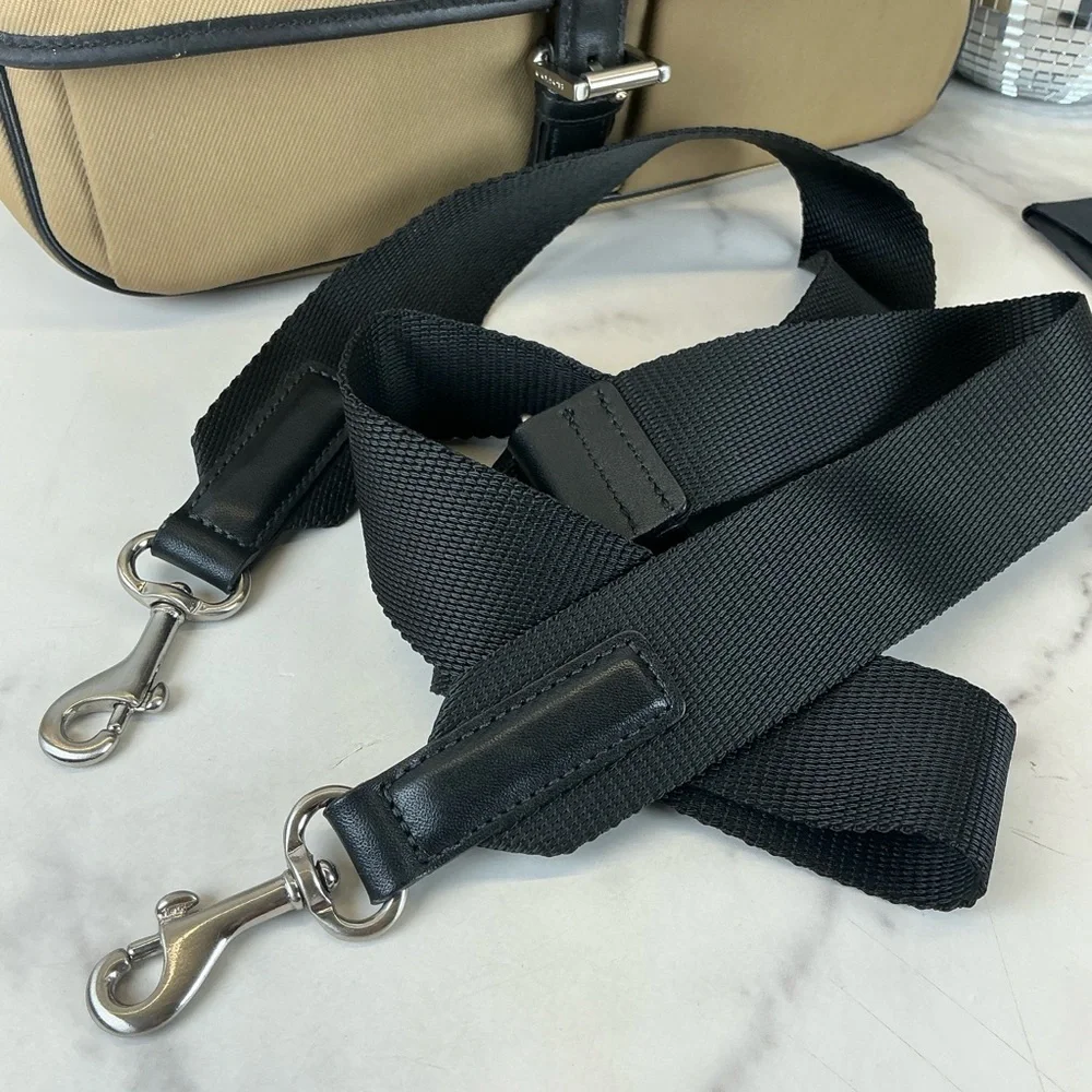 Coach Unisex Mercer‎ Y2K Twill Tan Black Messenger Shoulder Nylon Crossbody Bag